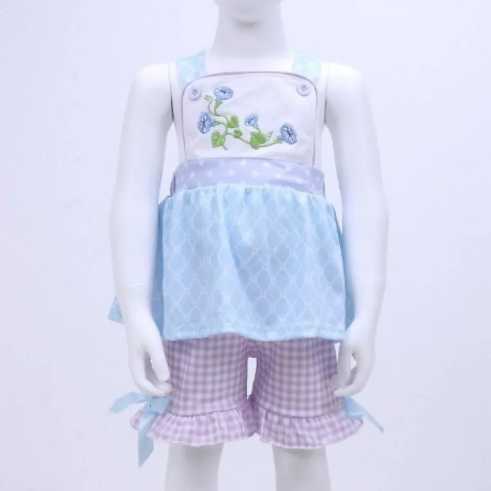 Boutique Girls Flower Tunic Dress & Ruffle Shorts Outfit